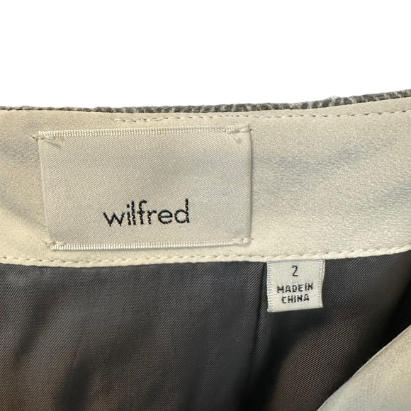 Aritzia | Wilfred | Wrap Front Skirt Grey Herringbone Size 2 Wool Cashmere - Picture 8 of 12